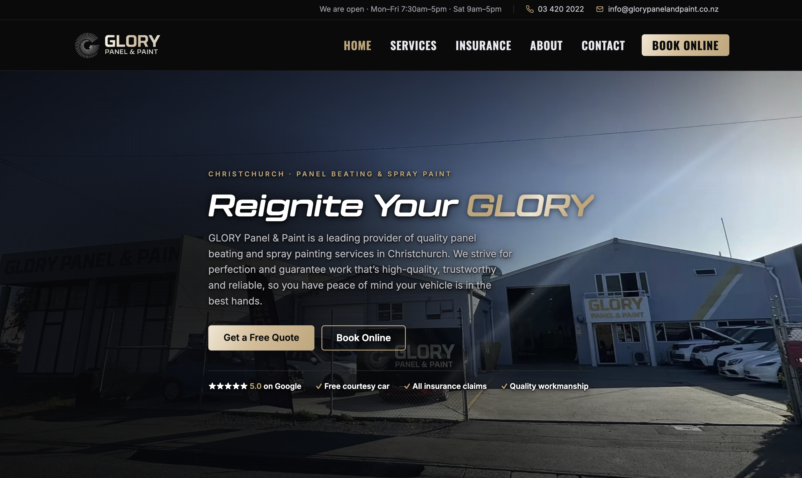 GLORY Panel & Paint storefront